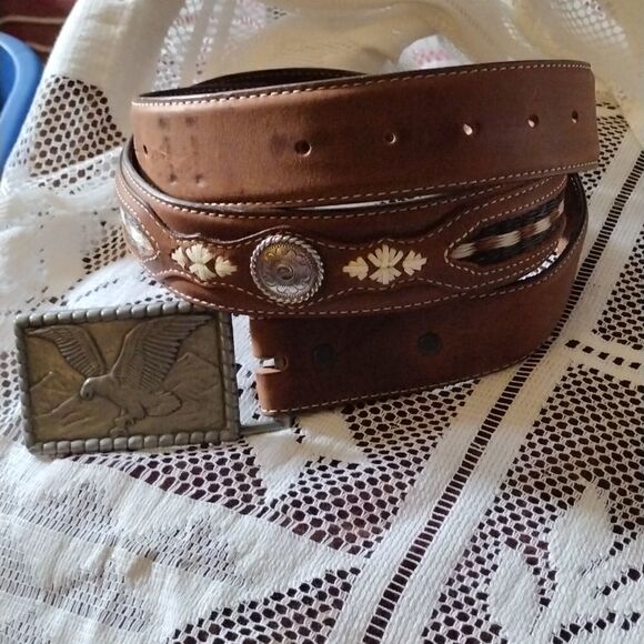 Cabela's western  leather belt - Picture 1 of 10